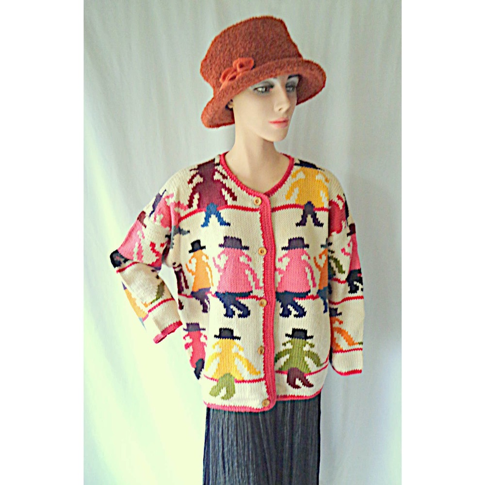 Kenji Hand Knit Cardigan Sweater OS